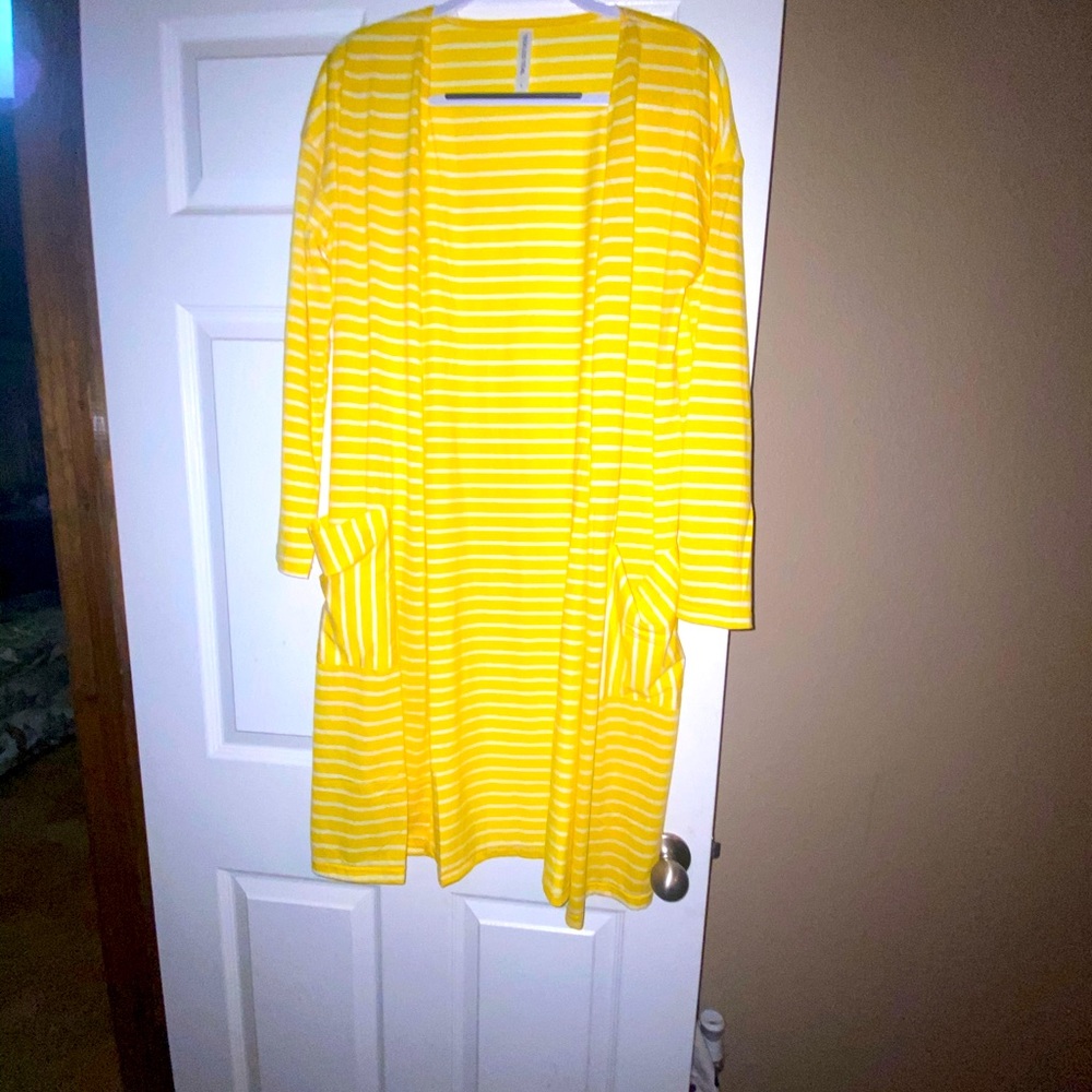 Yellow stripe cardigan